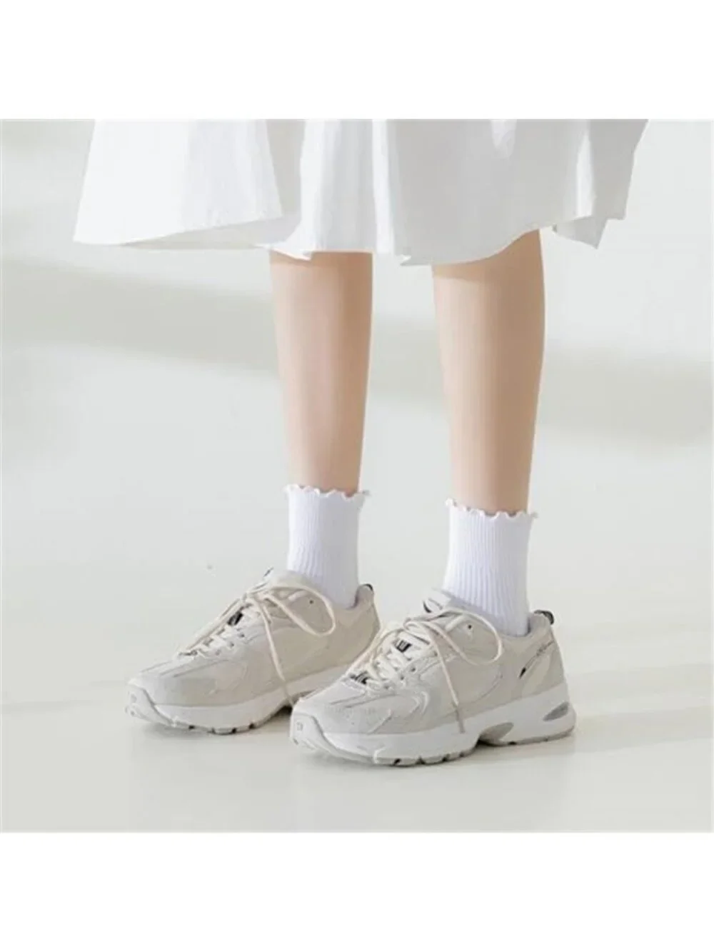 Womens Ruffle Socks, Cute Ankle Winter Warm Knit Cotton Frilly Sock 6 Pack